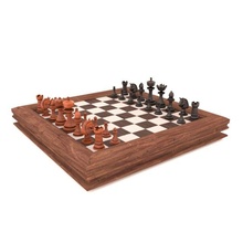 ajedrez juego tablero piezas Caballero realista pbr escuela politécnica reina empeñar torre estrategia madera vray 3d print model - Mito3D