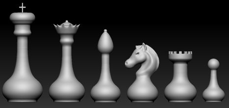 chess model set king queen pawn rook knight board print game kingdom bishop printable stylized strategy horse logic mind checker 3d print model - Mito3D