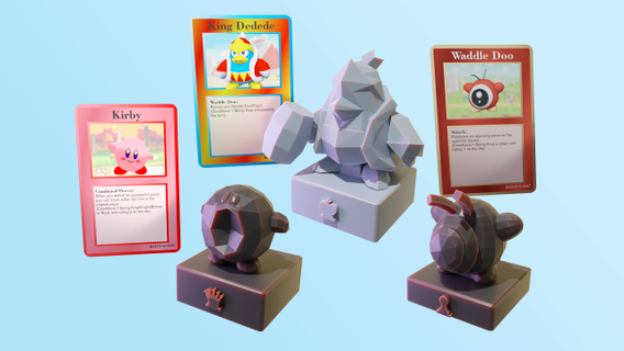 échecs pack Kirby 64 cristal fragments sculpture déduire dandiner échiquier lowpoly miniature nintendo Jeux n64 figure 3d print model - Mito3D