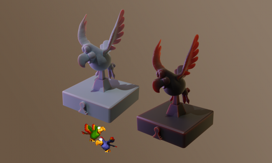 satranç paketlemek ciyaklamalar şarlatan dkc3 yazı tahtası oyunlar papağanlar hayvanlar DKC eşekkong nintendo nadir eşya Satranç taşı oyuncak minyatür şekil oyun retro 3d print model - Mito3D