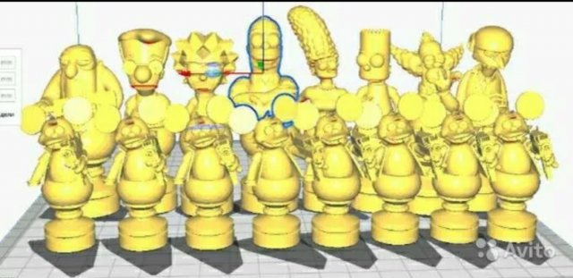 xadrez peças simpsons vs futurama 3d impressão modelo in borda jogos 3dexport tabela simpson 3D print model - Mito3D