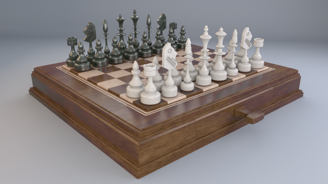 schach einstellen 3d modell spielzeuge 3dexport pfand königin ritter pferd stück chacker strategisch dame bischof spiel 3D print model - Mito3D