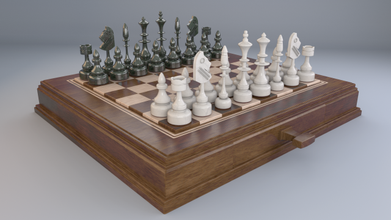 scacchi impostato 3d modello in giocattoli 3dexport pedone regina cavaliere cavallo pezzo chacker strategico dama vescovo gioco 3d print model - Mito3D
