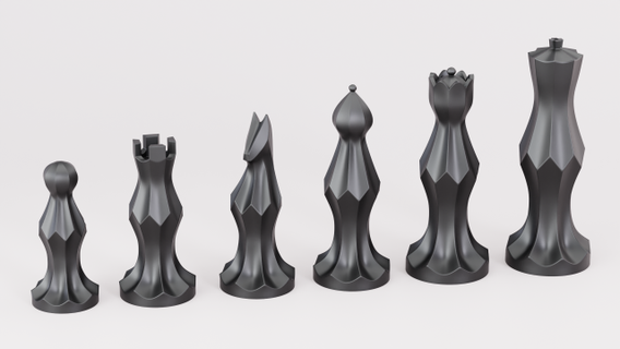 chess set board games pawn knight figure queen game piece bishop print printable cnc king rook toys statue 3d print model - Mito3D