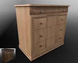 chest of drawers 3d model in outdoor items 3dexport beautiful patterns white wood working principle rail bronze handles carved furniture interior game 3d print model - Mito3D