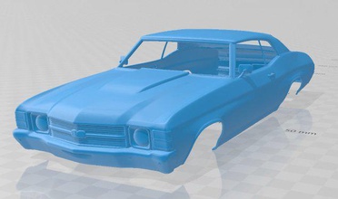 chevelle ss 454 ls5 convertible 1971 imprimable corps voiture 3d impression modèle in automobile 3dexport fente scalextric tamiya rc miniz loisir micro 3d print model - Mito3D