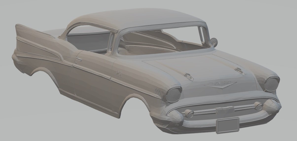 chevrolet 210 sport coupé 1957 imprimable corps voiture 3d impression modèle in automobile 3dexport fente scalextric rc radio contrôle coquille 3D print model - Mito3D