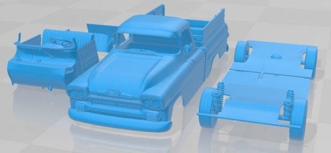 chevrolet apache 1959 imprimible coche vehiculo espacio scalextric Tamiya rc miniz pasatiempo micro 3d print model - Mito3D
