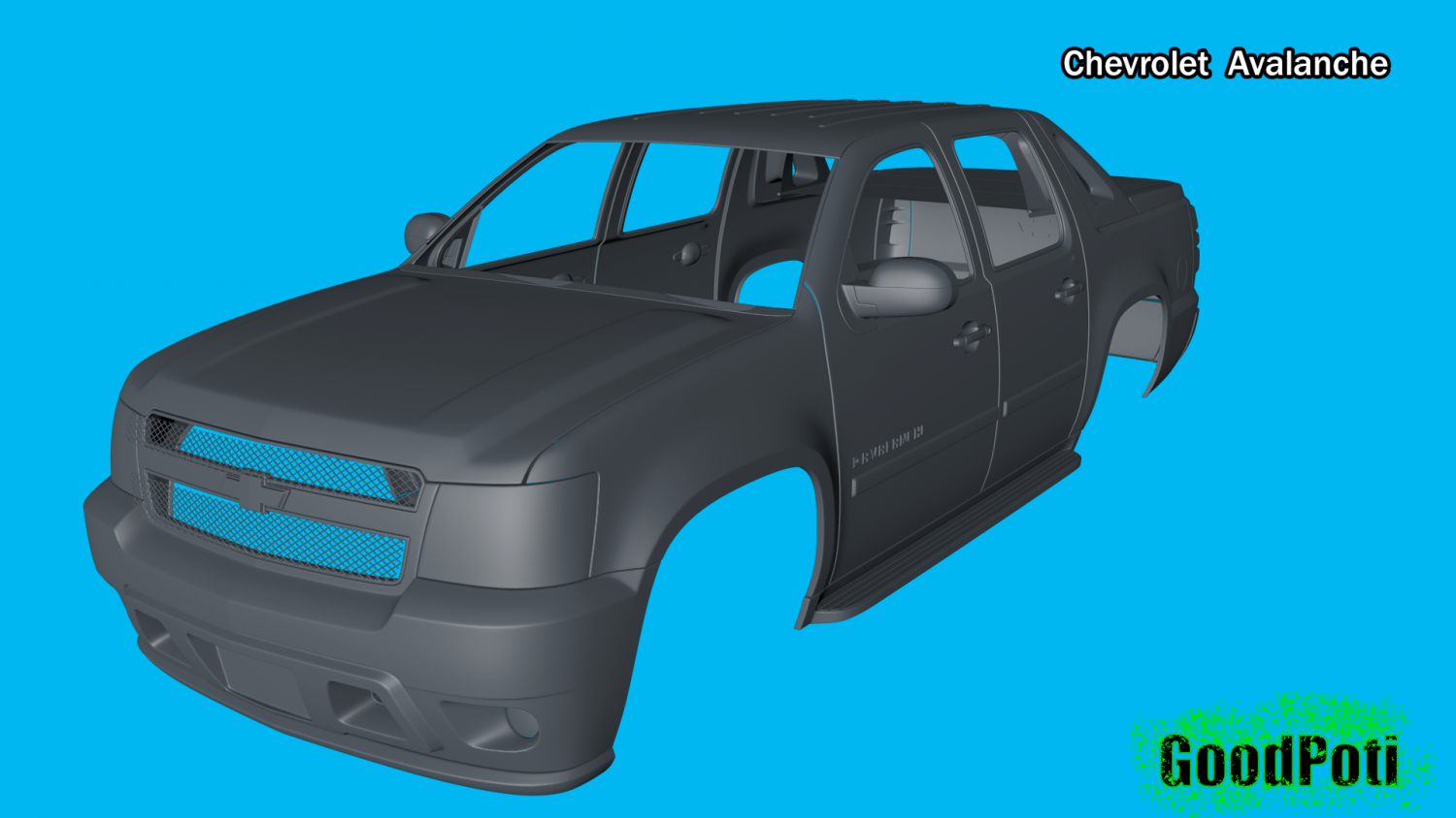 chevrolet avalanche 3d print model printing 3ds stl fbx obj game man car 3D print model - Mito3D