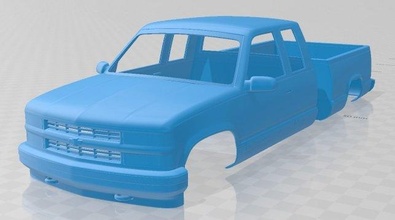 chevrolet c1500 k1500 estendido táxi 1988 imprimível corpo carro 3d impressão modelo in automotivo 3dexport fenda escalextrico tamiya rc miniz passatempo micro rastejante 3d print model - Mito3D