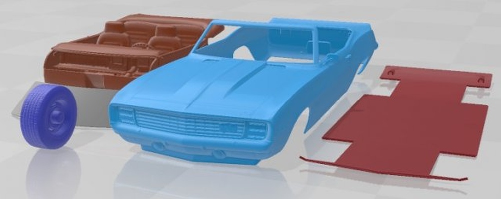 chevrolet camaro 1969 z28 cabrio parental coche vehiculo 3d impresión modelo in automotor 3dexport espacio scalextric tamiya rc miniz pasatiempo micro fundido presión 3d print model - Mito3D