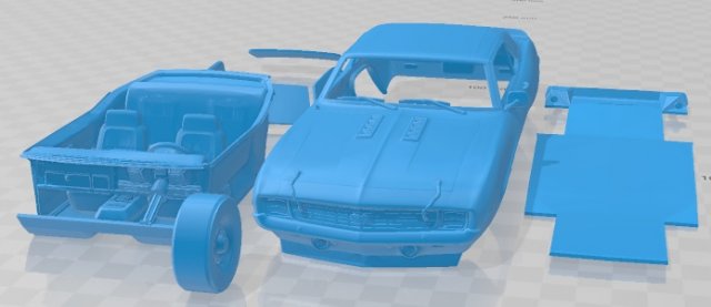 chevrolet camaro ss 396 1969 printable car 3d print model in automotive 3dexport slot scalextric tamiya rc miniz hobby micro 3D print model - Mito3D