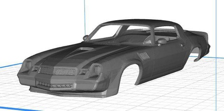 chevrolet camaro 1975 printable body car 3d print model in automotive 3dexport cab cabin shell rc project radiocontrol miniz slot scalextric ninco fly automobile 3d print model - Mito3D