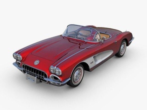chevrolet corvette c1 red 3d model in classic cars 3dexport 1958 1959 1960 1961 1962 convertible roadster cabrio spider spyder sport coupe retro vintage oldtimer muscle 3d print model - Mito3D