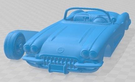 chevrolet corvette coupe 1960 printable car automotive hobby diorama modeling solid scale model 3d print model - Mito3D