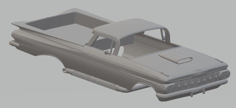 chevrolet camino 1959 imprimible cuerpo coche vehiculo 3d impresión modelo in automotor 3dexport cáscara rc radio controlar espacio scalextric antiguo clásico músculo 3d print model - Mito3D