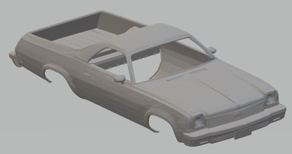 chevrolet el camino 1973 printable body car 3d print model in automotive 3dexport chevy shell rc radio control muscle slot scalextric old 3d print model - Mito3D