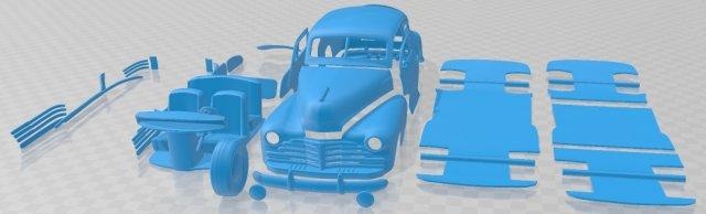 chevrolet Fleetline aero sedán 1948 imprimible coche vehiculo automotor espacio scalextric Tamiya rc miniz pasatiempo micro 3d print model - Mito3D