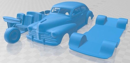 chevrolet fleetline aero sedan 1948 printable car slot scalextric tamiya rc miniz hobby micro 3d print model - Mito3D