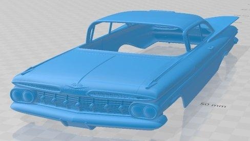 Chevrolet impala 1837 spor coupe 1962 yazdırılabilir vücut araba otomotiv yuva ölçülü Tamiya rc miniz hobi mikro döküm 3d print model - Mito3D