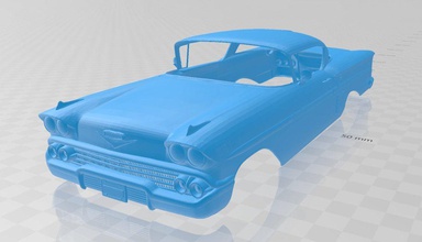 chevrolet impala 1958 druckbar körper wagen 3d drucken modell automobil 3dexport junge rahmen rc slot scalextric amerikanisch film alt jahrgang 3d print model - Mito3D