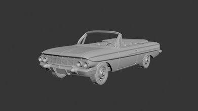 chevrolet impala 1961 convertible coche vehiculo coches pasatiempo americano auto automotor rueda clásico Lincoln sedán modelo imprimir impresión manejar rc juguete 3d print model - Mito3D