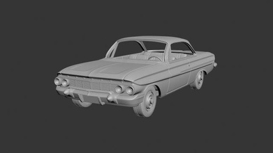 chevrolet impala 1961 coche vehiculo coches pasatiempo americano auto automotor rueda clásico Lincoln sedán modelo imprimir impresión manejar rc juguete 3d print model - Mito3D