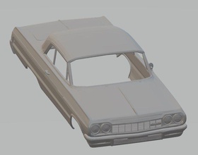 chevrolet impala 1964 imprimable corps de la voiture l'impala fente le système scalextric sport tamiya rc radio contrôle shell américain 3d print model - Mito3D