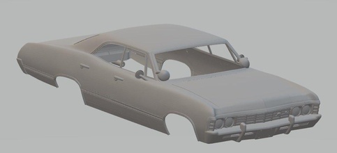 chevrolet impala 1967 printable body car 3d print model in automotive 3dexport slot scalextric shell rc radio control american muscle chevy 3d print model - Mito3D
