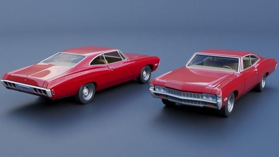 chevrolet impala 1968 automotor coche vehiculo coches vehículo pasatiempo auto rueda clásico Sla fdm imprimir impresión rc músculo interior exterior 3d print model - Mito3D