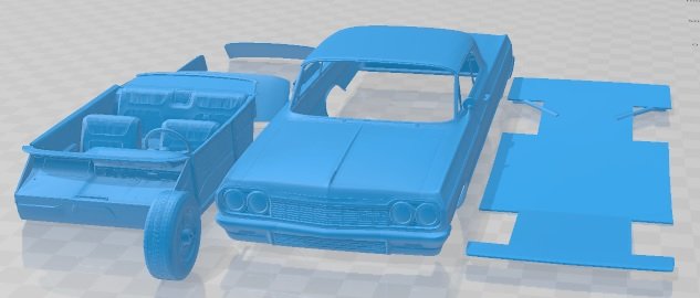 chevrolet impala ss 1964 printable car automotive slot scalextric tamiya rc miniz hobby micro 3D print model - Mito3D
