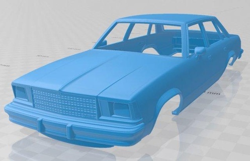 Chevrolet Malibu klasik sedan 1979 yazdırılabilir vücut araba otomotiv yuva ölçülü Tamiya rc miniz hobi mikro 3d print model - Mito3D