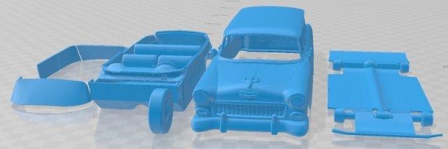 chevrolet nómada vagón 1955 imprimible coche vehiculo automotor espacio scalextric Tamiya rc miniz pasatiempo micro 3d print model - Mito3D