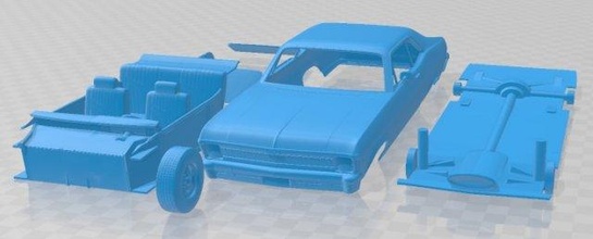 chevrolet estrella 1969 imprimible coche vehiculo espacio scalextric Tamiya rc miniz pasatiempo micro 3d print model - Mito3D