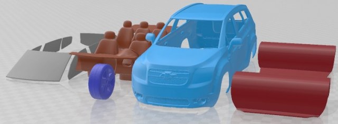 chevrolet orlando 2011 imprimible coche vehiculo 3d impresión modelo in automotor 3dexport espacio scalextric tamiya rc miniz pasatiempo micro fundido presión 3d print model - Mito3D
