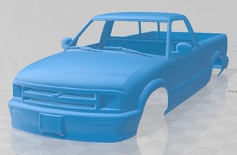 chevrolet s10 single cab 1994 printable body car 3d print model in automotive 3dexport slot scalextric tamiya rc miniz hobby micro crawler 3d print model - Mito3D