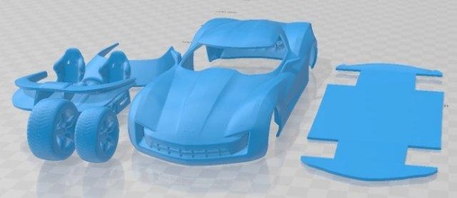 chevrolet stingray concept 2009 printable car slot scalextric tamiya rc miniz hobby micro 3d print model - Mito3D