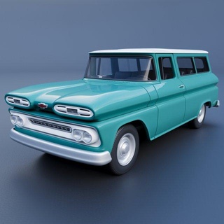 chevrolet suburban 1961 automotive car cars vehicle hobby auto gmc van truck scale model wheel sla fdm print rc toy 3d print model - Mito3D