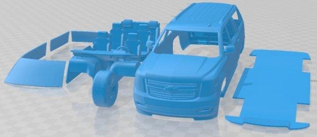 chevrolet suburbano 2015 imprimible coche vehiculo automotor espacio scalextric Tamiya rc miniz pasatiempo micro fundido presión 3d print model - Mito3D