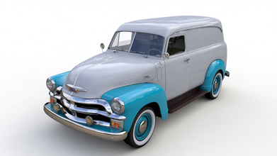 chevy 3100 painel furgão 1954 caminhão carga carro EUA americano retro clássico Canadá 1960 vintage c10 v8 gmc apache vagão 3d print model - Mito3D