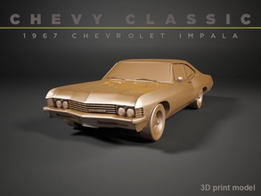 chevy impala 1967 3d printable model car vehicle 3d printable chevrolet impala print model automotive 1967 hobby classic chevy