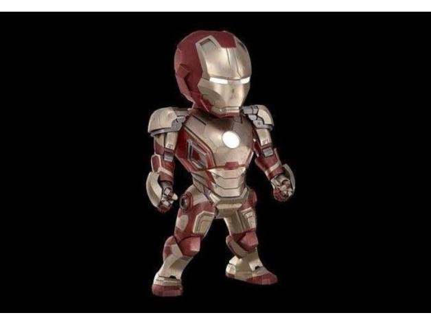 chibi demir adam yazdırılabilir 3d yazdır model in 3dexport iron man hayret marvel çizgi romanları action figure aksiyon figürü tony stark tonystark 3D print model - Mito3D