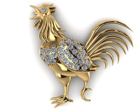 chicken pendant free 3d print model in pendants 3dexport jewelry fashion diamond bird 3d print model - Mito3D
