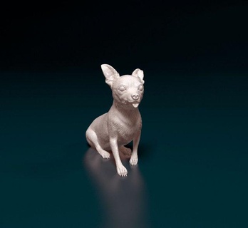 chihuahua 07 figurines dog animals pet print stl obj chihua mexican 3d print model - Mito3D