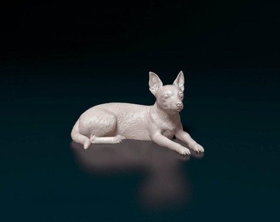 chihuahua perro 03 figuritas animal stl obj figurilla 3d print model - Mito3D