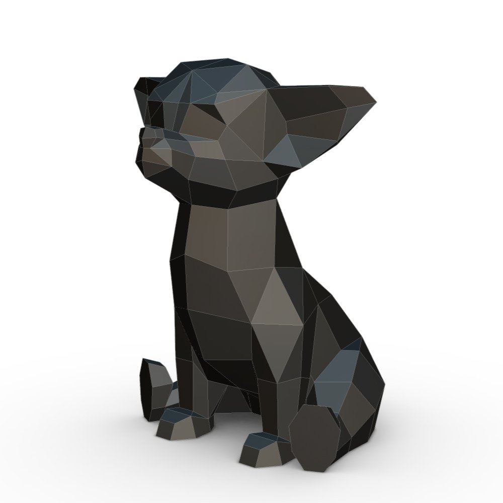 chihuahua figure 3d print model in animals 3dexport dog pup puppy art gift lowpoly 3dprint animal decor figurine interior miniatures sculpture statue toy cartoon papercraft origami 3D print model - Mito3D