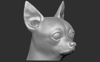 chihuahua baş 3d baskı yazdır model in heykel 3dexport almanca çoban köpek husky boğa teriyer pitbull kaniş boksör rottweiler fransızca bulldog altın av köpeği labrador shiba dane daksund 3d print model - Mito3D