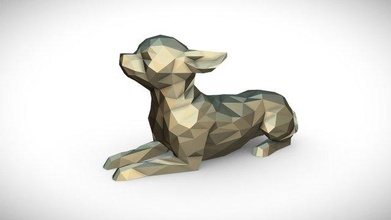 chihuahua lying 3d print model in animals 3dexport art gift lowpoly 3dprint animal decor interior design miniatures sculpture statue toy dog mammal dogs 3d print model - Mito3D
