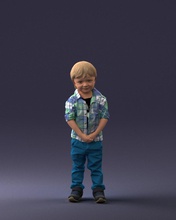 child boy 0702 3d print ready scan model polygon 3dprint human male realistic posed character people miniature style fashion photochildren children 3d print model - Mito3D