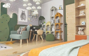 child room interior bedroom childbedroom lowpoly 3d print model - Mito3D